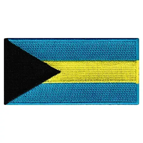 Cypress Collectibles - Bahamas Flag Patch - Premium Embroidered Appliqué - Carribean Country Iron On Patches - Dimensions: 3.5