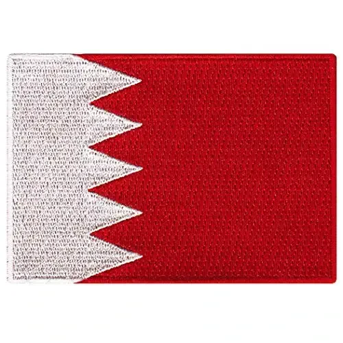 Cypress Collectibles - Bahrain Flag Patch - Premium Embroidered Appliqué - Middle Eastern Country Iron On Patches - Dimensions: 3.5