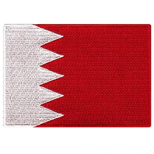 Cypress Collectibles - Bahrain Flag Patch - Premium Embroidered Appliqué - Middle Eastern Country Iron On Patches - Dimensions: 3.5