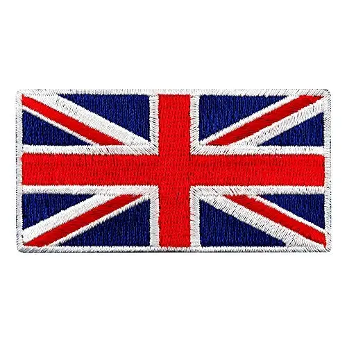 Cypress Collectibles - United Kingdom Blue Flag Patch - Premium Embroidered Appliqué - UK Iron On Patches - Dimensions: 3.5
