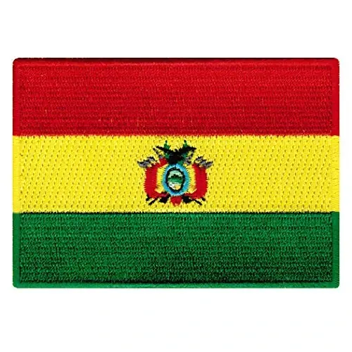 Cypress Collectibles - Bolivia Flag Patch - Premium Embroidered Appliqué - South American Country Iron On Patches - Dimensions: 3.5