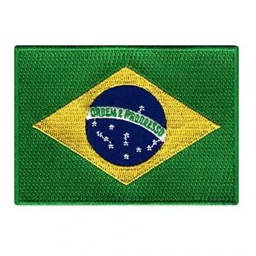 Cypress Collectibles - Brazil Flag Patch - Premium Embroidered Appliqué - South American Country Iron On Patches - Dimensions: 3.5