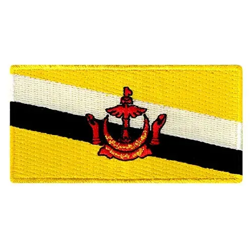 Cypress Collectibles - Brunei Flag Patch - Premium Embroidered Appliqué - Asian Country Iron On Patches - Dimensions: 3.5