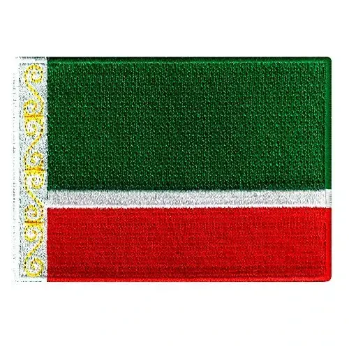 Cypress Collectibles - Chechnya Flag Patch - Premium Embroidered Appliqué - Asian Country Iron On Patches - Dimensions: 3.5