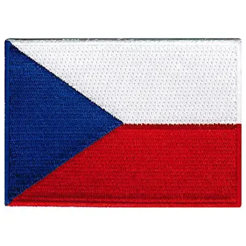 Cypress Collectibles - Czech Republic Czechia Flag Patch - Premium Embroidered Appliqué - European Country Iron On Patches - Dimensions: 3.5