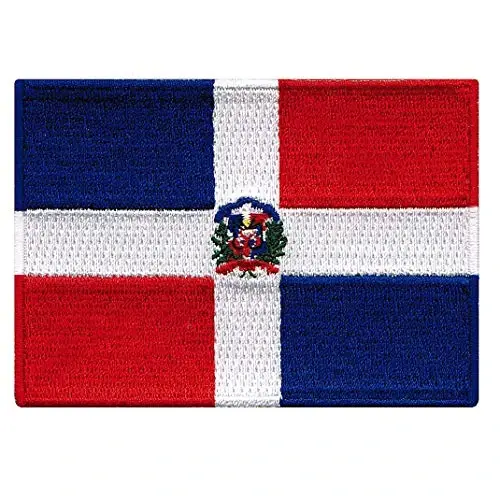 Cypress Collectibles - Dominican Republic Flag Patch - Premium Embroidered Appliqué - Carribean Country Iron On Patches - Dimensions: 3.5