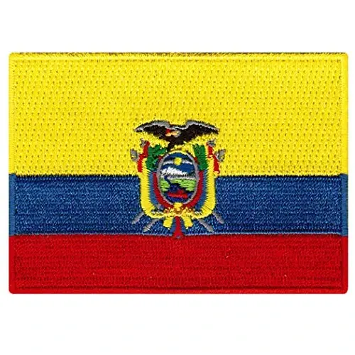 Cypress Collectibles - Ecuador Flag Patch - Premium Embroidered Appliqué - South American Country Iron On Patches - Dimensions: 3.5