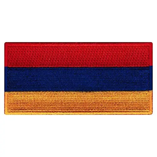 Cypress Collectibles - Armenia Flag Patch - Premium Embroidered Appliqué - European Country Iron On Patches - Dimensions: 3.5
