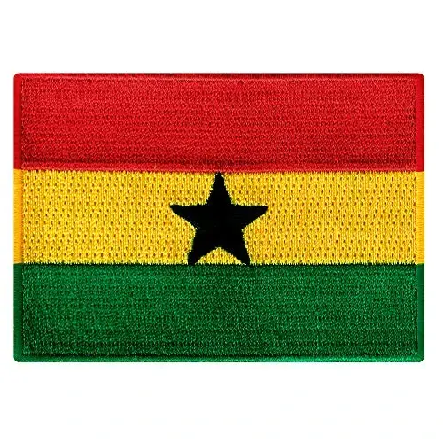 Cypress Collectibles - Ghana Flag Patch - Premium Embroidered Appliqué - African Country Iron On Patches - Dimensions: 3.5