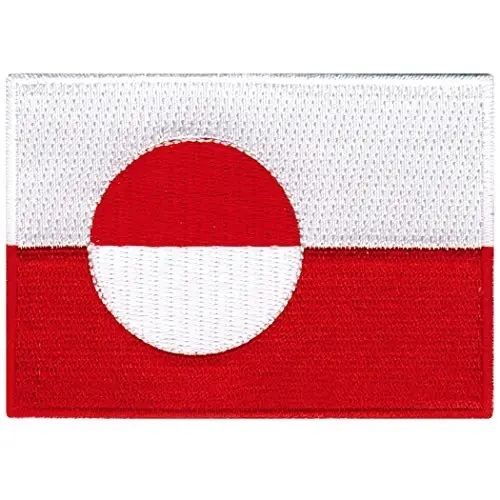 Cypress Collectibles - Greenland Flag Patch - Embroidered Appliqué - European Country Iron On Patches - Dimensions: 3.5
