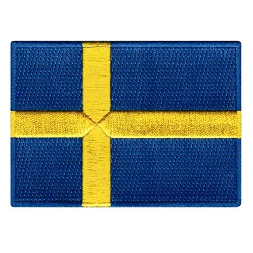 Cypress Collectibles - Sweden Flag Patch - Premium Embroidered Appliqué - European Country Iron On Patches - Dimensions: 3.5