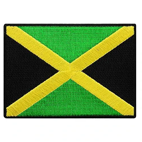 Cypress Collectibles - Jamaica Flag Patch - Premium Embroidered Appliqué - Carribean Country Iron On Patches - Dimensions: 3.5