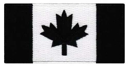 Cypress Collectibles - Canada Black Flag Patch - Premium Embroidered Appliqué - Canadian Iron On Patches - Dimensions: 3.5