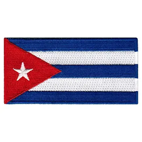 Cypress Collectibles - Cuba Flag Patch - Premium Embroidered Appliqué - Carribean Country Iron On Patches - Dimensions: 3.5