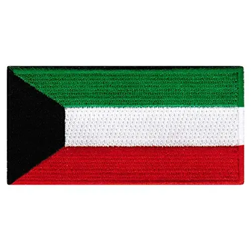 Cypress Collectibles - Kuwait Flag Patch - Premium Embroidered Appliqué - Middle Eastern Country Iron On Patches - Dimensions: 3.5