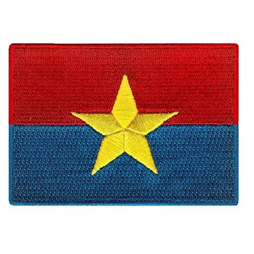 Cypress Collectibles - North Vietnam Flag Patch - Premium Embroidered Appliqué - Asian Country Iron On Patches - Dimensions: 3.5