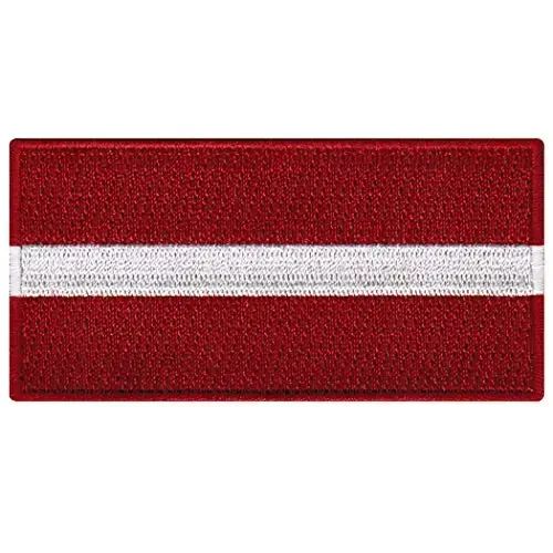Cypress Collectibles - Latvia Flag Patch - Embroidered Appliqué - European Country Iron On Patches - Dimensions: 3.5