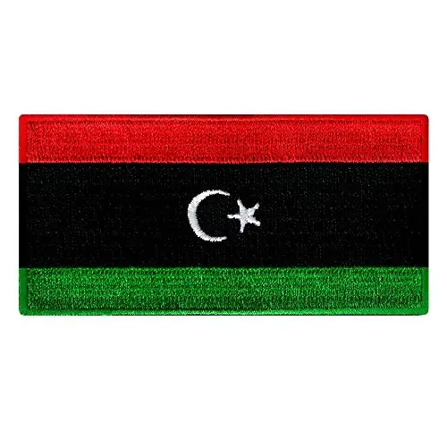 Cypress Collectibles - Libya Flag Patch - Premium Embroidered Appliqué - African Country Iron On Patches - Dimensions: 3.5