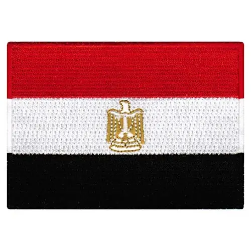 Cypress Collectibles - Egypt Flag Patch - Premium Embroidered Appliqué - Middle Eastern Country Iron On Patches - Dimensions: 3.5