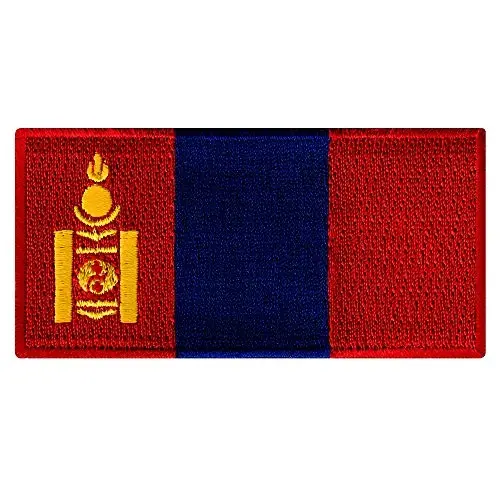 Cypress Collectibles - Mongolia Flag Patch - Premium Embroidered Appliqué - Asian Country Iron On Patches - Dimensions: 3.5