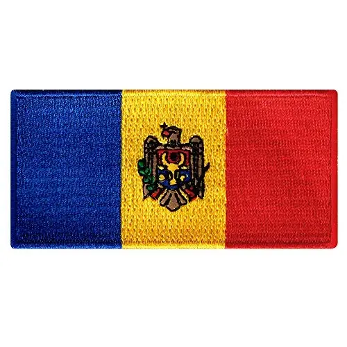 Cypress Collectibles - Moldova Flag Patch - Embroidered Appliqué - European Country Iron On Patches - Dimensions: 3.5