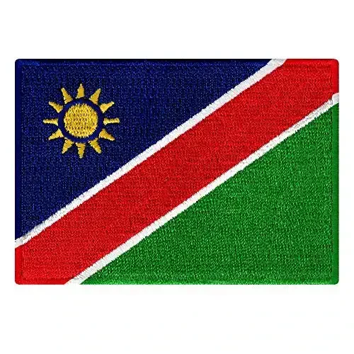 Cypress Collectibles - Namibia Flag Patch - Premium Embroidered Appliqué - African Country Iron On Patches - Dimensions: 3.5