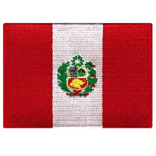 Cypress Collectibles - Peru Flag Patch - Premium Embroidered Appliqué - South American Country Iron On Patches - Dimensions: 3.5