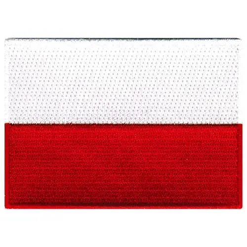 Cypress Collectibles - Poland Flag Patch - Premium Embroidered Appliqué - European Country Iron On Patches - Dimensions: 3.5