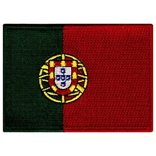 Cypress Collectibles - Portugal Flag Patch - Premium Embroidered Appliqué - European Country Iron On Patches - Dimensions: 3.5
