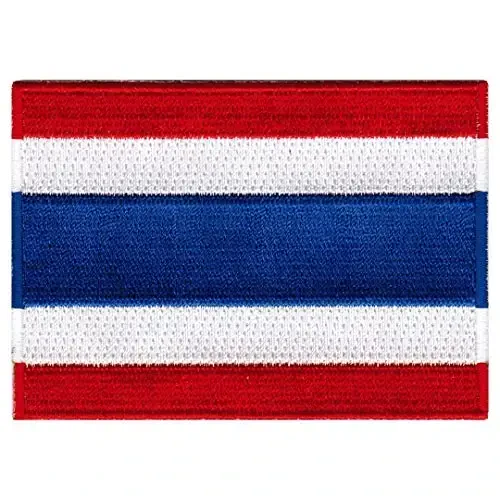 Cypress Collectibles - Thailand Flag Patch - Premium Embroidered Appliqué - Asian Country Iron On Patches - Dimensions: 3.5