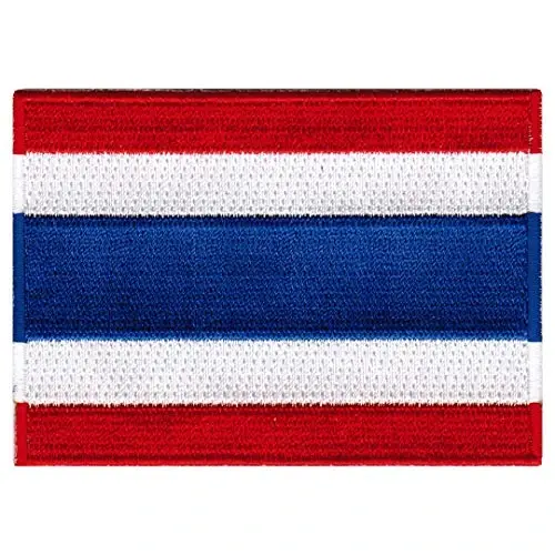 Cypress Collectibles - Thailand Flag Patch - Premium Embroidered Appliqué - Asian Country Iron On Patches - Dimensions: 3.5