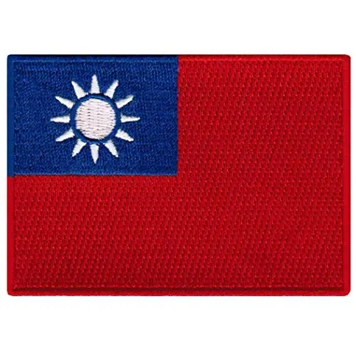 Cypress Collectibles - Taiwan Flag Patch - Premium Embroidered Appliqué - Asian Country Iron On Patches - Dimensions: 3.5