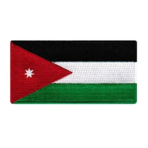 Cypress Collectibles - Jordan Flag Patch - Premium Embroidered Appliqué - Middle Eastern Country Iron On Patches - Dimensions: 3.5