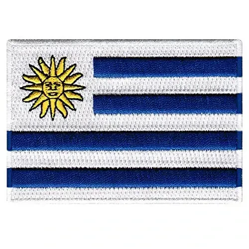 Cypress Collectibles - Uruguay Flag Patch - Premium Embroidered Appliqué - South American Country Iron On Patches - Dimensions: 3.5