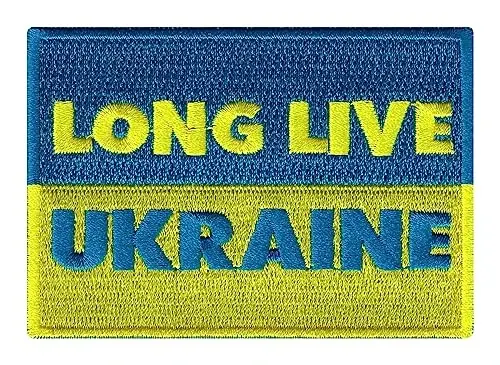 Cypress Collectibles - Long Live Ukraine Flag Patch - Premium Embroidered Appliqué - European Country Iron On Patches - Dimensions: 3.5