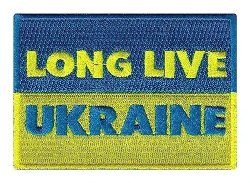 Cypress Collectibles - Long Live Ukraine Flag Patch - Premium Embroidered Appliqué - European Country Iron On Patches - Dimensions: 3.5