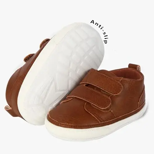 CYXUYJH Baby Infant Dress Shoes Boys Girls First Walking Non-Slip PU Leather Sneakers Toddler Crib Shoes Newborn Loafers Flats - 3