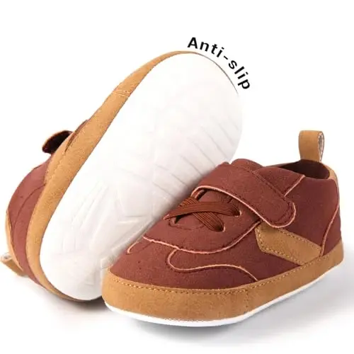 CYXUYJH Baby Infant Dress Shoes Boys Girls First Walking Non-Slip PU Leather Sneakers Toddler Crib Shoes Newborn Loafers Flats - 3