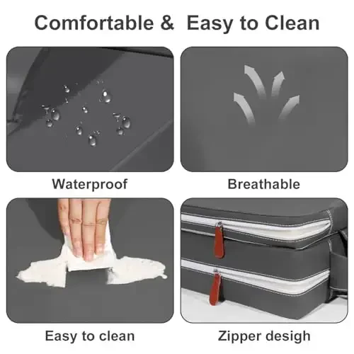 Czrrzl Toddler Booster Seat ovqatlanish stoli oshxona stuli uchun, suv o'tkazmaydigan sirpanmaydigan orqa o'rindiqli va sozlanishi kayışlı, portativ PU Travel Baby Kids Booster Seat yostig'i - 6