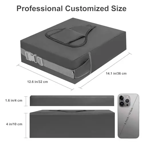 Czrrzl Toddler Booster Seat for Dining Table Kitchen Chair, Waterproof Non-Slip with Backrest & Adjustable Straps, Portable PU Travel Baby Kids Booster Seat Cushion - 2