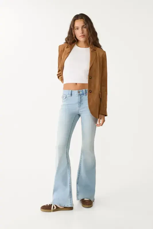 D04 low waist flared jeans-Bleach denim01 - 1