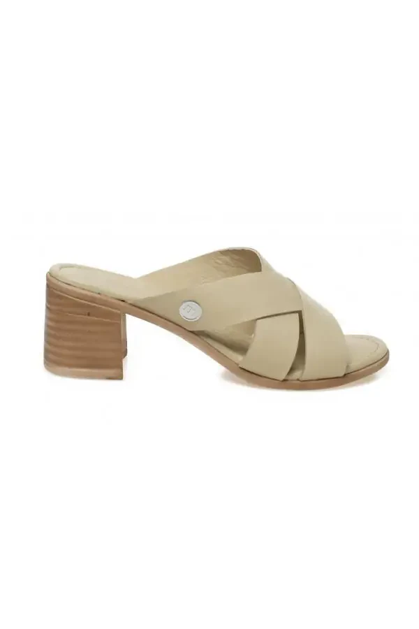 D23yt2115-z Heeled Casual Everyday Beige Women's Slippers - 2