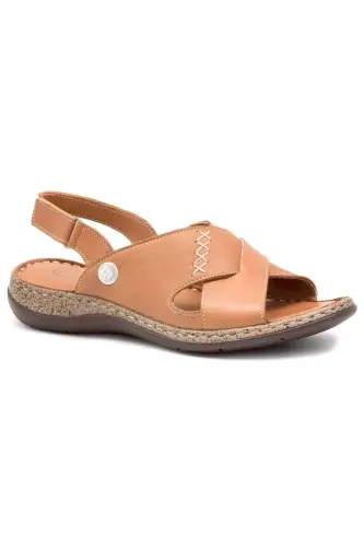 D24ys-1000 Women's Leather Sandal-TAN - MAMMAMIA (1)