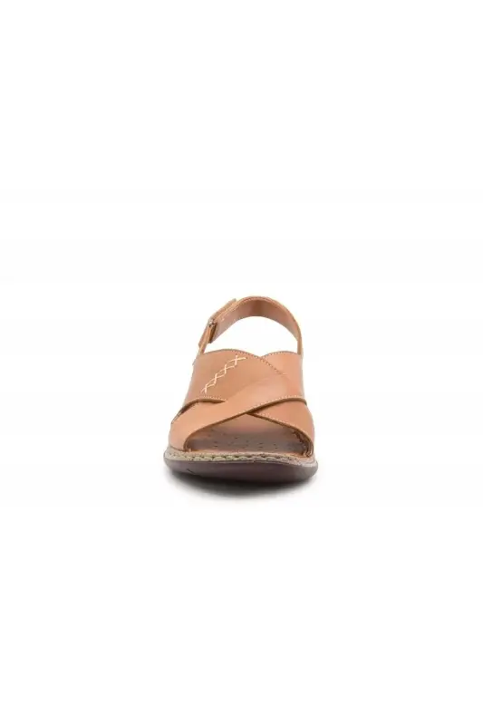 D24ys-1000 Women's Leather Sandal-TAN - 5