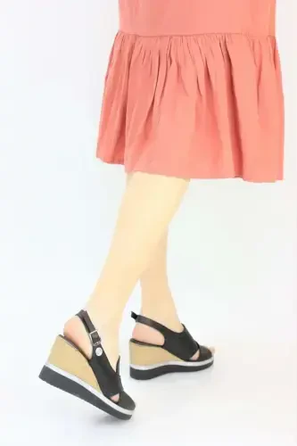 D24YS-1430 Ayollar Charm Sandali-QORA - 6