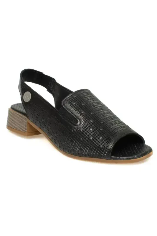D24ys-1455 Women's Leather Sandal-BLACK PEN - 4