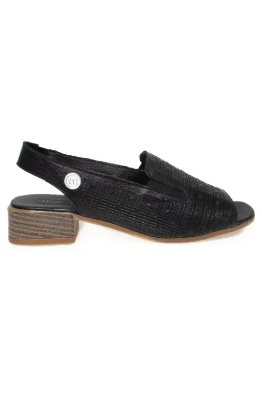 D24ys-1455 Women's Leather Sandal-BLACK PEN - 5