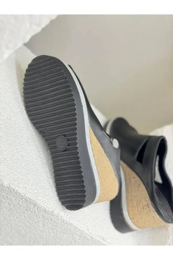 D24YT-2030 Genuine Leather 9CM Padded Sole Slippers Women - 6