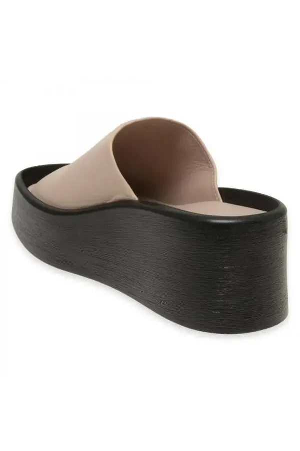 D24Yt-2315Z Padded Heel Casual Cream Women's Slippers - 4