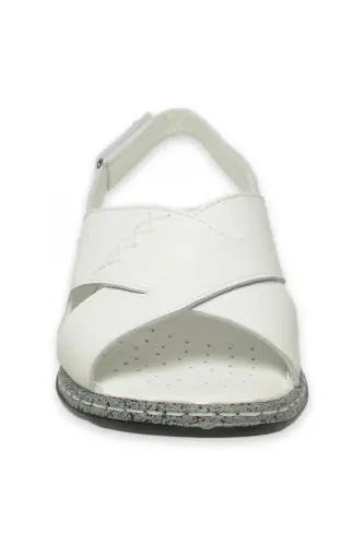D25Ys-2525Z Daily White Women's Sandal-WHITE LEATHERETTE - 9